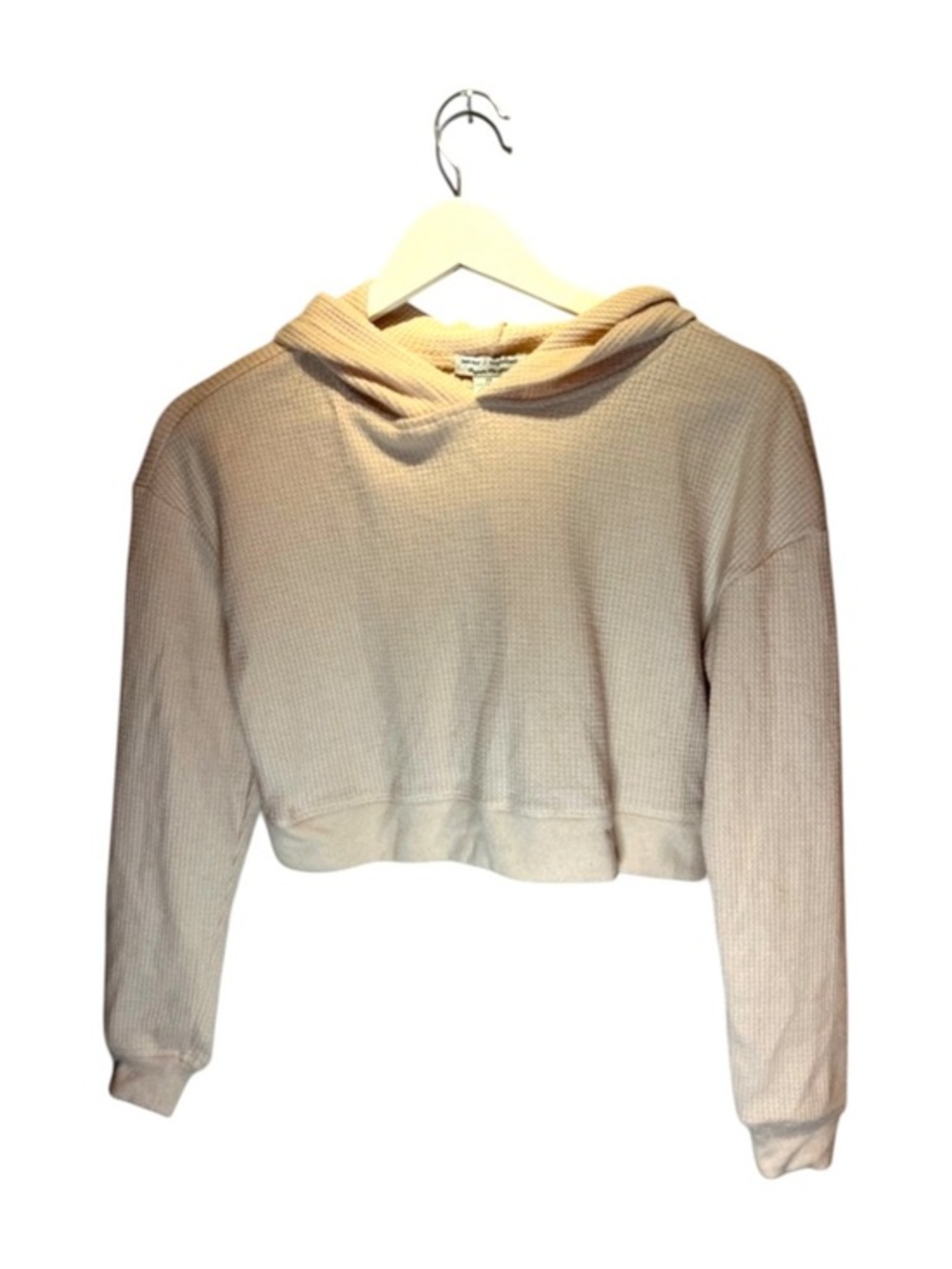 Better Together Women’s Ballet Pink Soft Waffle Knit Cropped Hoodie Size XS